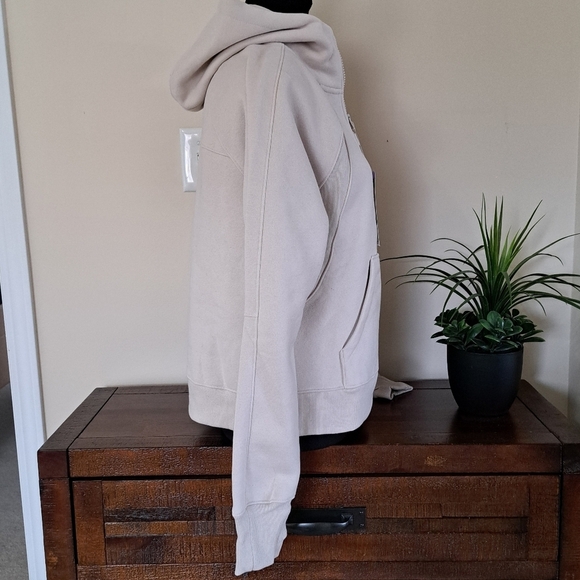 Lole Haf Zip Pullover Sweatshirt Women's XS Beige Cozy Neutral Hooded Top NWT - Picture 3 of 14